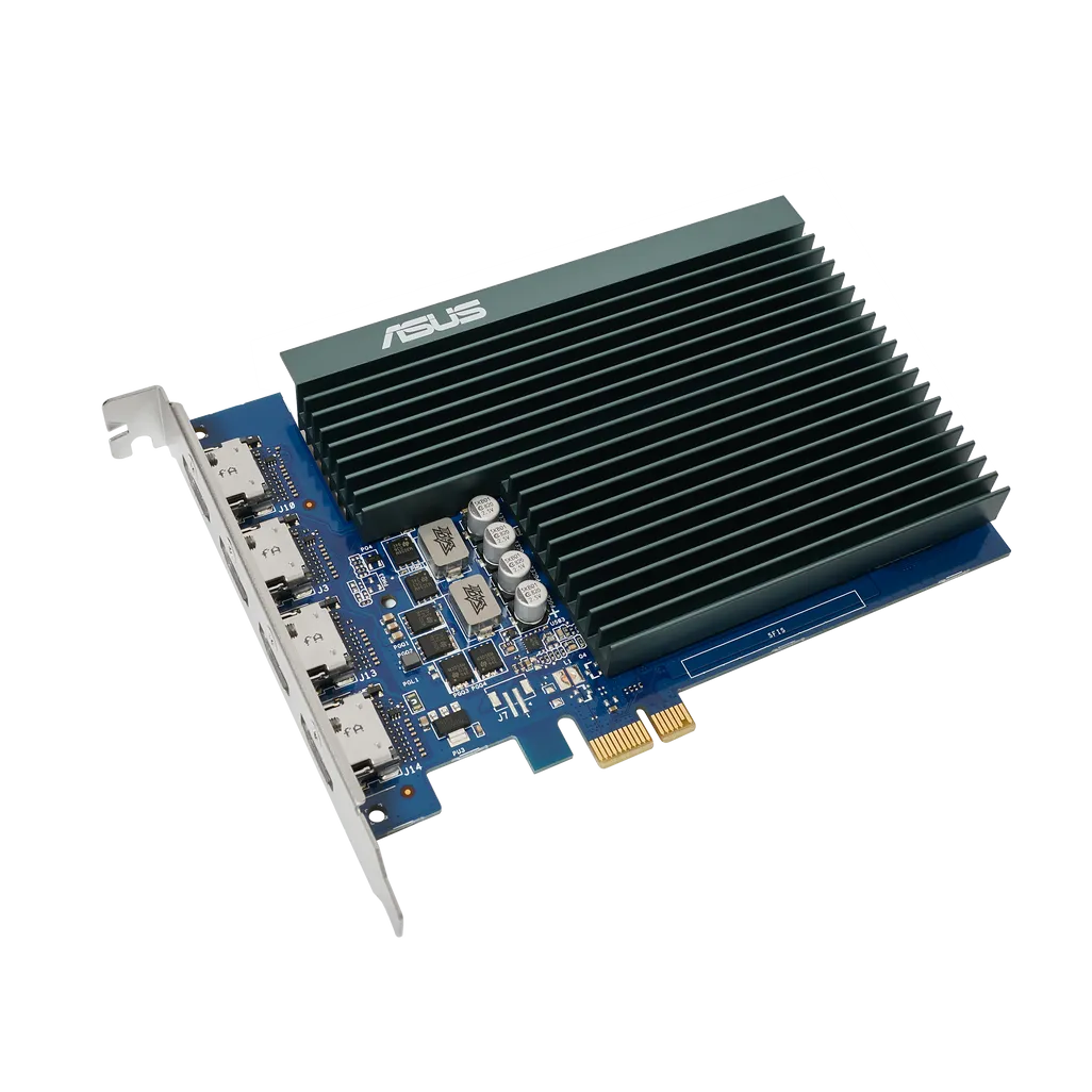 ASUS NVIDIA 2GB GDDR5 graphics card PCIe 2.0 x1 4x HDMI multi-monitor support