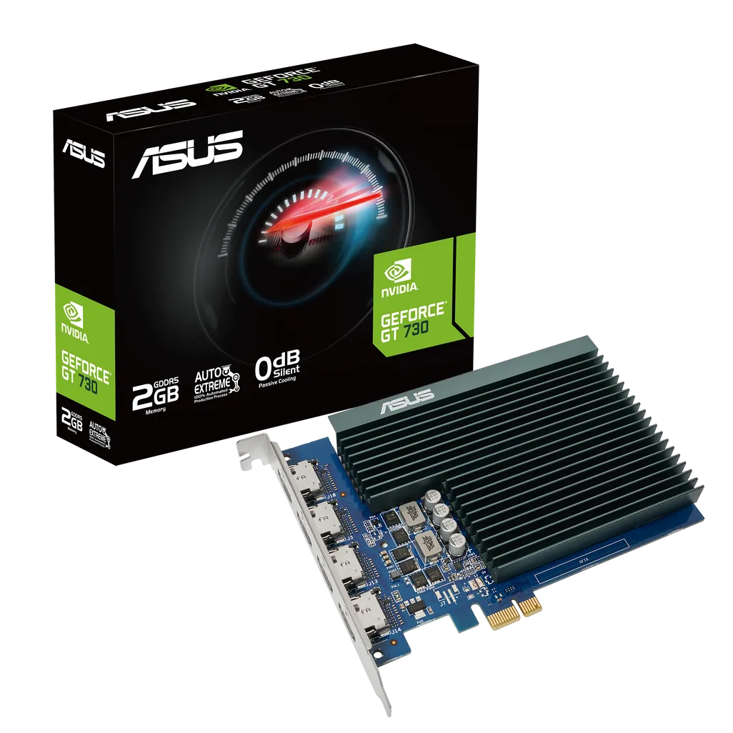 ASUS NVIDIA 2GB GDDR5 graphics card PCIe 2.0 x1 4x HDMI multi-monitor support