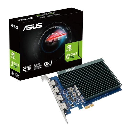 ASUS NVIDIA 2GB GDDR5 graphics card PCIe 2.0 x1 4x HDMI multi-monitor support