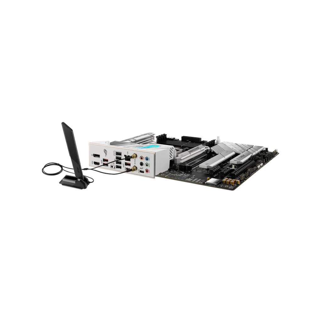 ASUS ROG STRIX B650-A GAMING WIFI ATX motherboard with AMD AM5 socket, DDR5 memory support, PCIe 5.0 slot, and integrated Wi-Fi 6E for high-performance gaming PCs