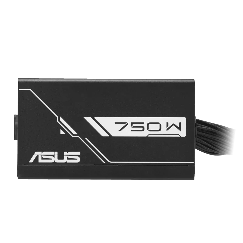 ASUS Prime 750W Bronze power supply unit in black, featuring 80 Plus Bronze efficiency, durable cooling fan, and reliable performance for gaming and workstation PCs.