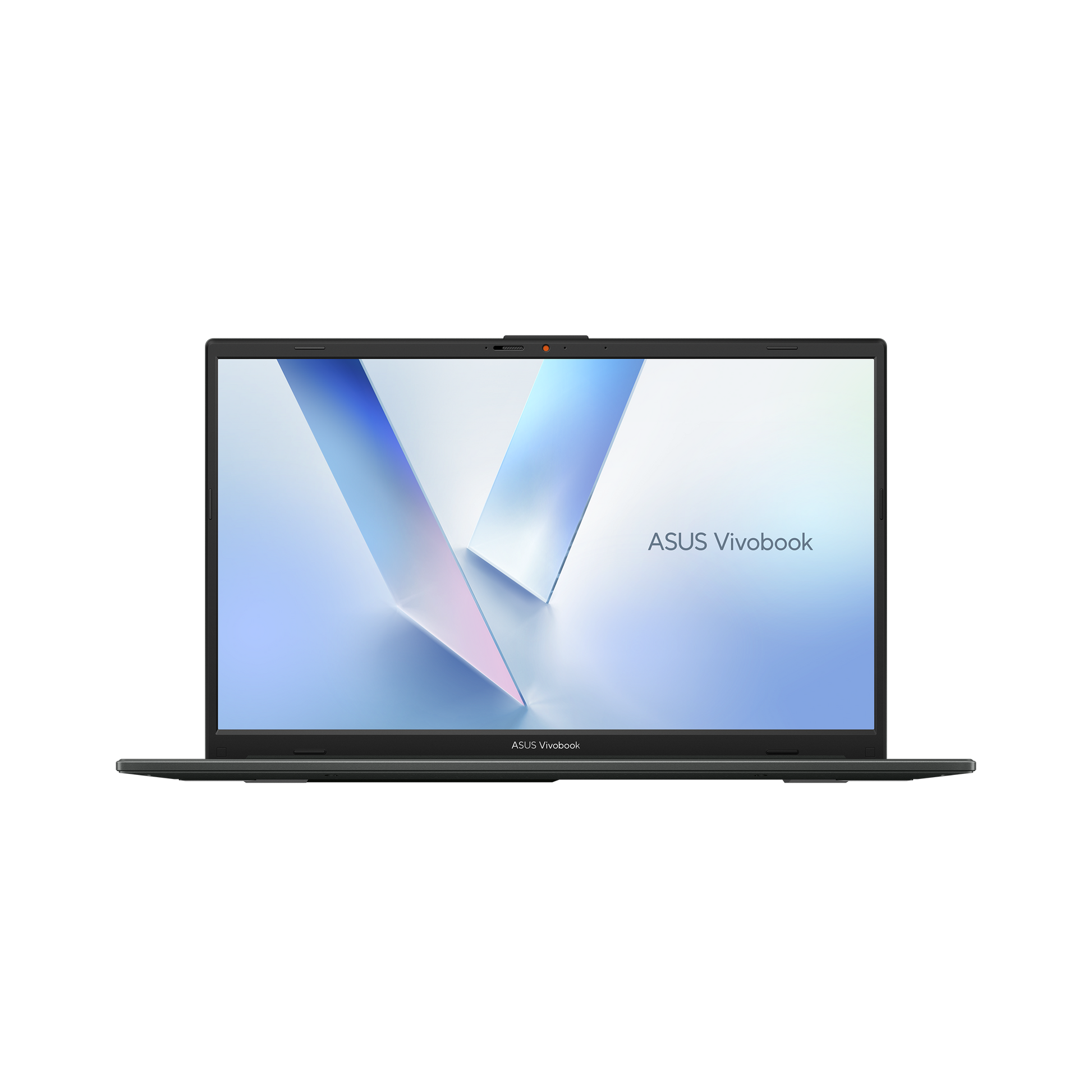 ASUS Vivobook Go E1504FA 15.6-inch FHD Laptop in Mixed Black with AMD Ryzen 3 7320, 8GB DDR5 RAM, and 256GB SSD, open view showing keyboard and screen