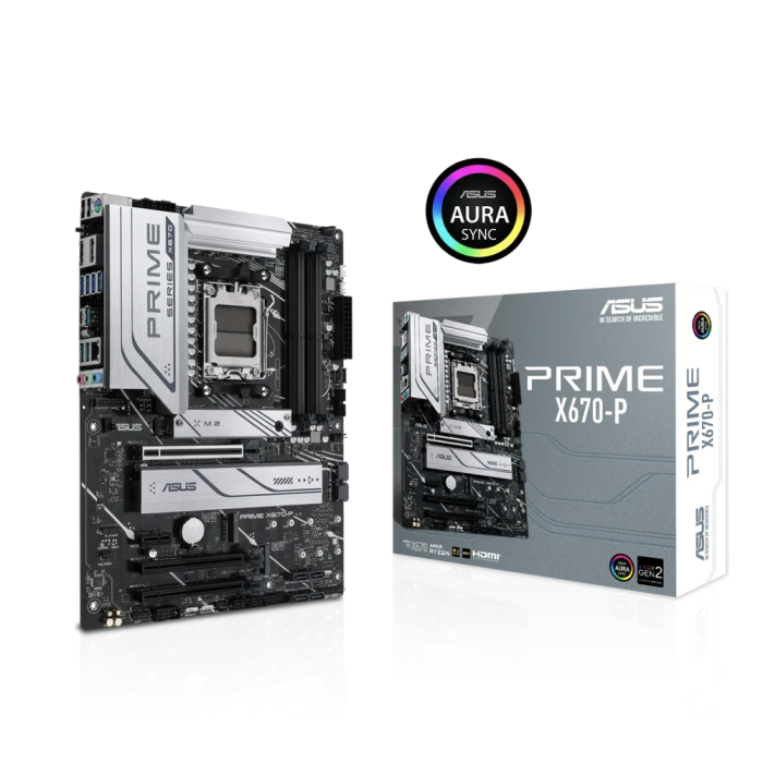 ASUS PRIME X670-P WIFI AM5 ATX motherboard with DDR5 support and WiFi for AMD Ryzen gaming and performance PCs