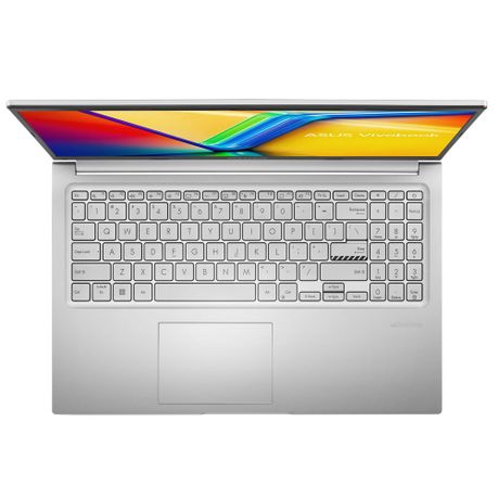 “ASUS Vivobook 15 Ryzen 5 laptop top view with backlit keyboard and full HD 15.6 inch display”
“ASUS Vivobook 15 Windows 11 laptop top view – numeric keypad and precision trackpad”