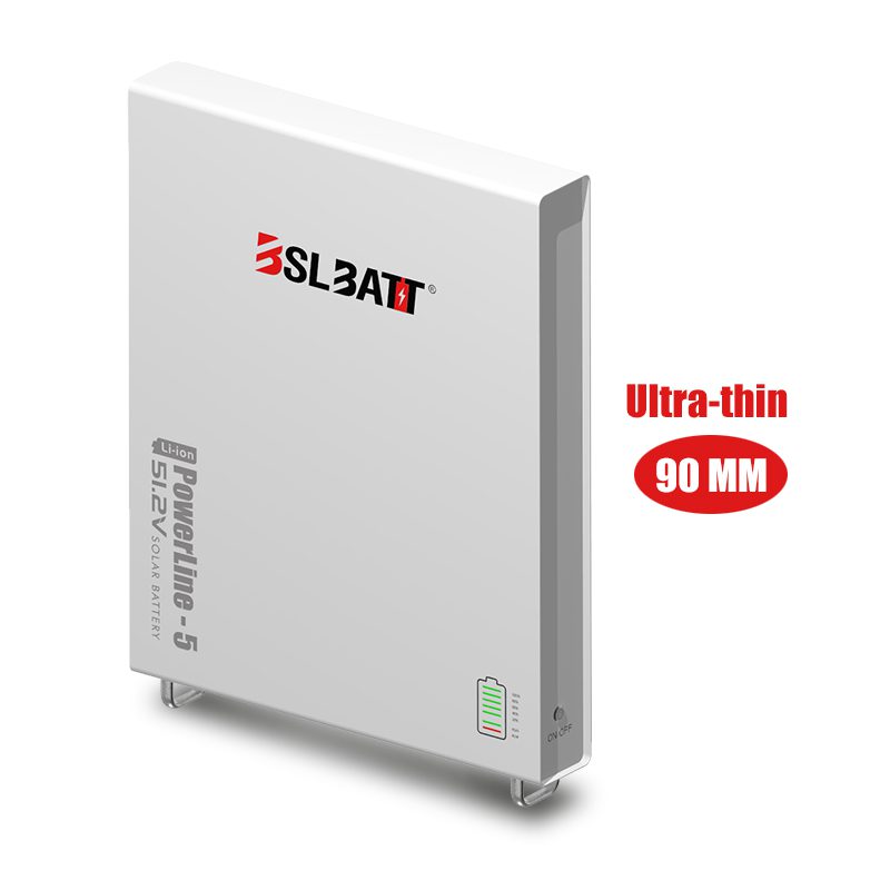 BSLBATT PowerLine-5 51.2V 100Ah LiFePO4 Lithium Solar Battery | Wall-Mounted LiFePO4 Energy Storage for Home and Commercial Solar Systems | Renewable energy storage | Off-grid solar battery 