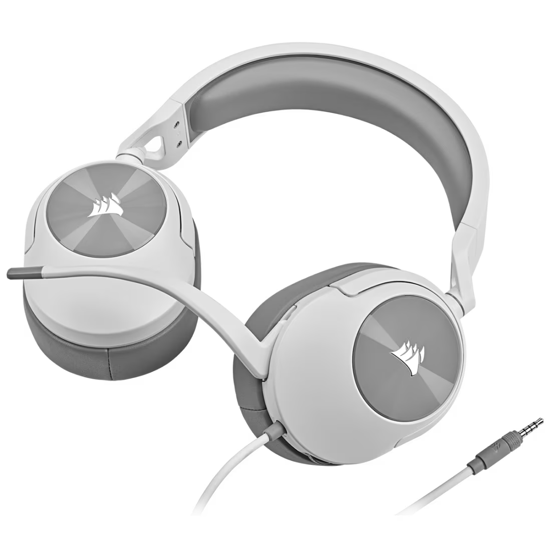 HS55 Stereo White Headset 50mm Audio Drivers Omnidirectional mic Analog - view 3