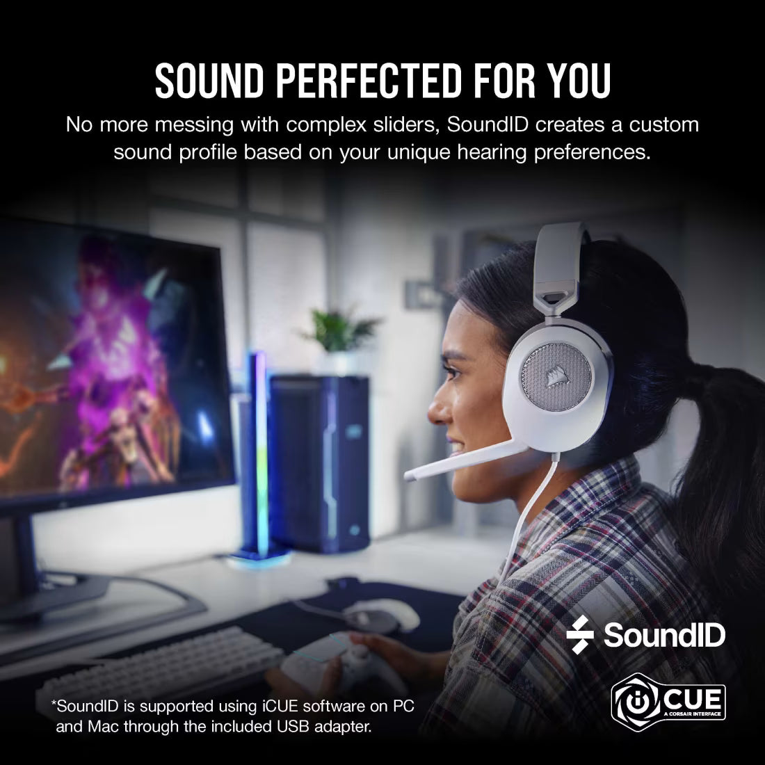 HS65 Premium White Headset 50mm Audio Drivers Omnidirectional Mic - view 5