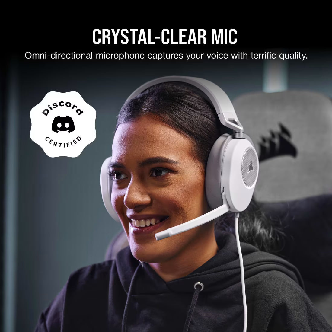 HS65 Premium White Headset 50mm Audio Drivers Omnidirectional Mic - view 7