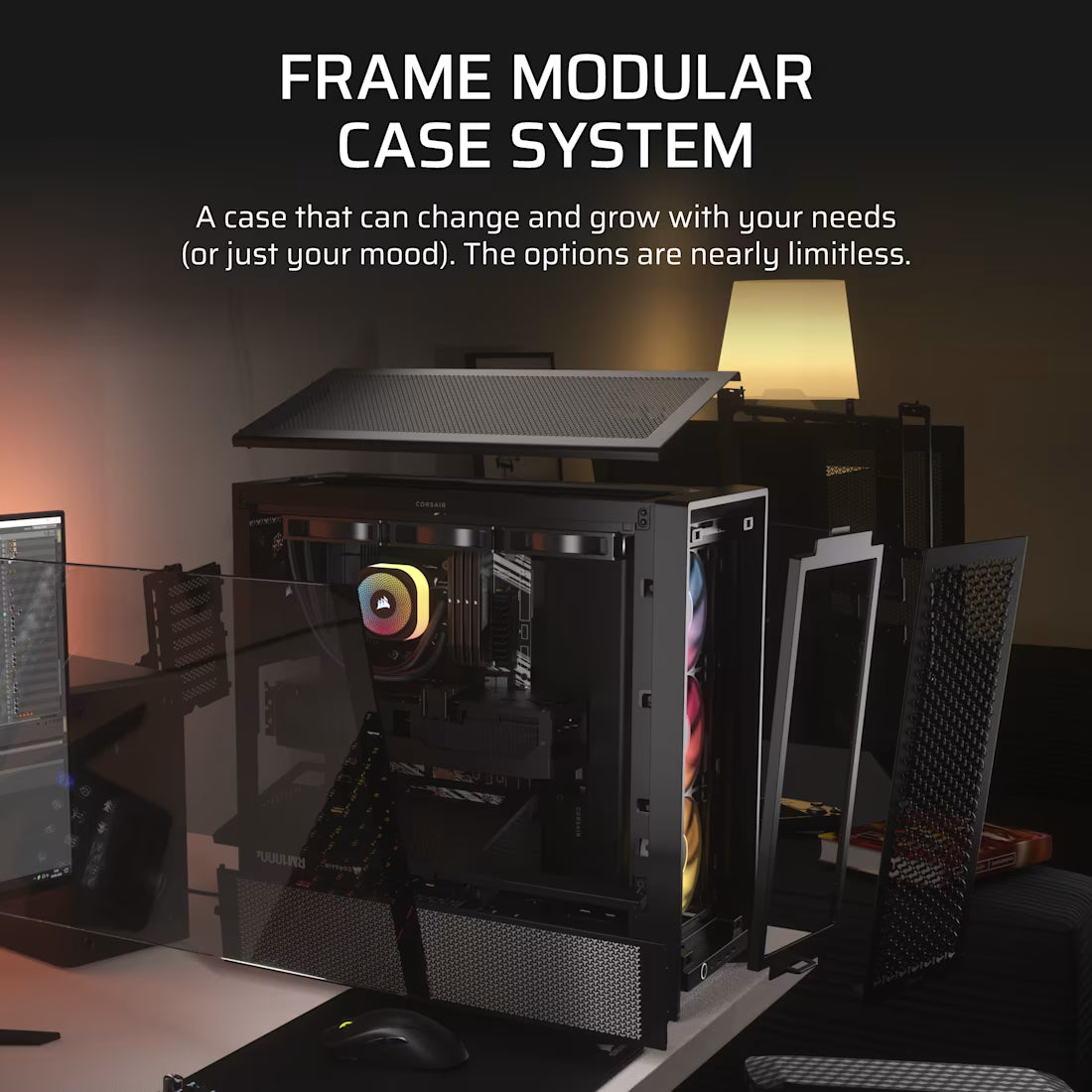 FRAME 4000D RS ARGB Black Mid-Tower Case 2x 3.5'' 2x 2.5'' Drive Bays Up - view 4