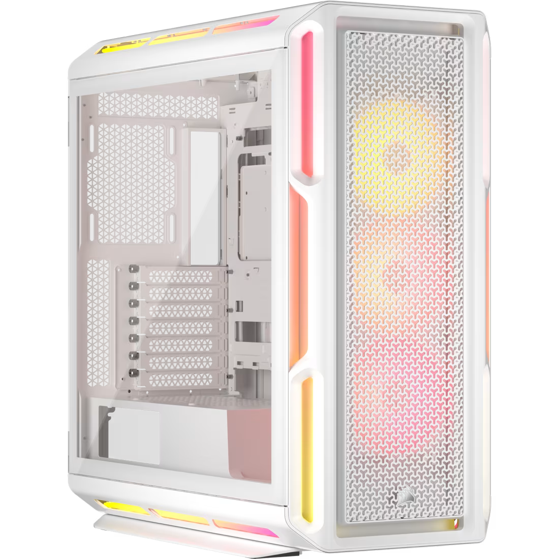 Corsair iCUE LINK 5000T LX RGB white mid tower PC case with tempered glass high airflow gaming chassis