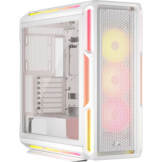 Corsair iCUE LINK 5000T LX RGB white mid tower PC case with tempered glass high airflow gaming chassis