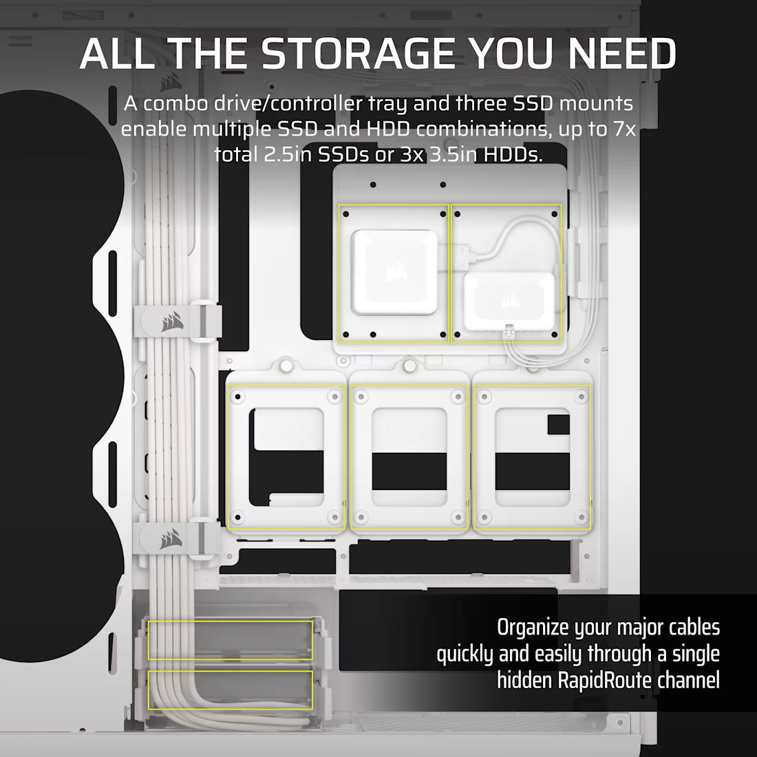 Corsair iCUE LINK 5000T LX RGB white mid tower PC case with tempered glass high airflow gaming chassis