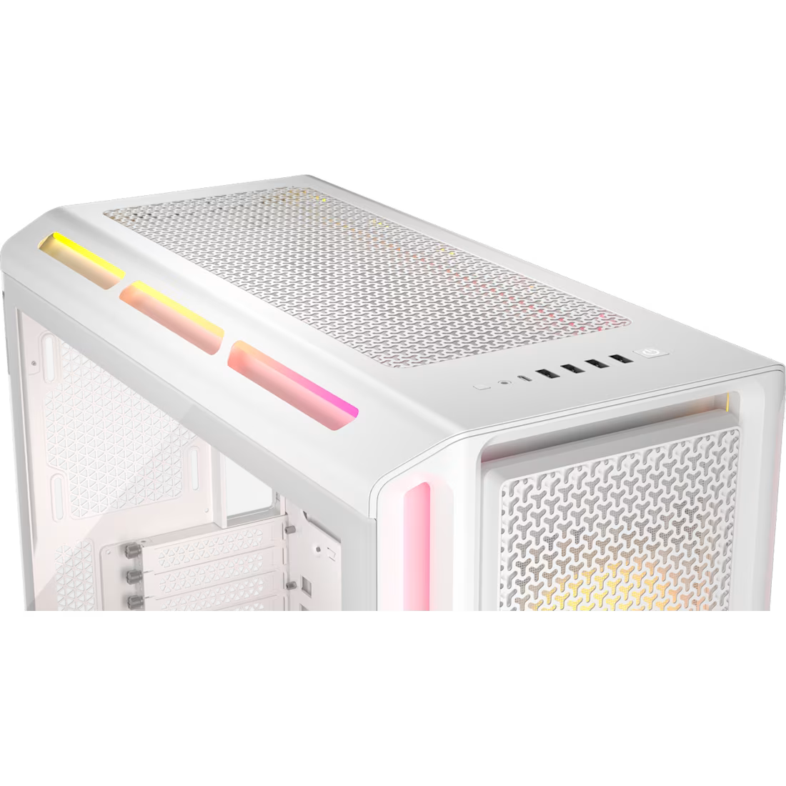 Corsair iCUE LINK 5000T LX RGB white mid tower PC case with tempered glass high airflow gaming chassis