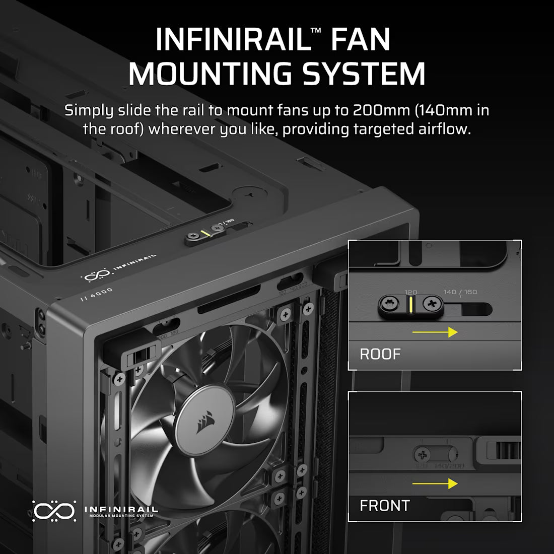 FRAME 4000D RS Black Mid-Tower Case 2x 3.5'' 2x 2.5'' Drive Bays Up to - view 6