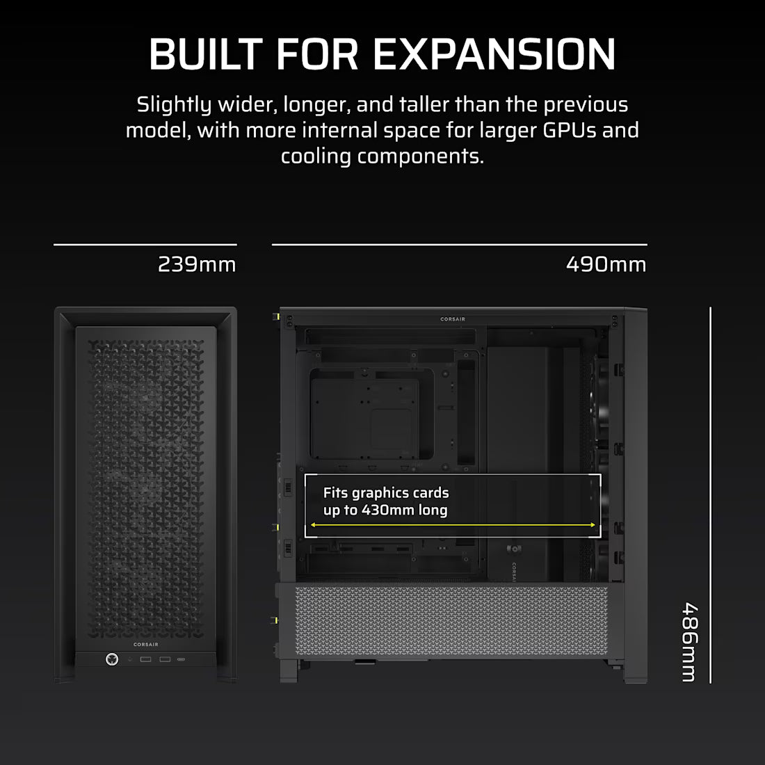 FRAME 4000D RS Black Mid-Tower Case 2x 3.5'' 2x 2.5'' Drive Bays Up to - view 9