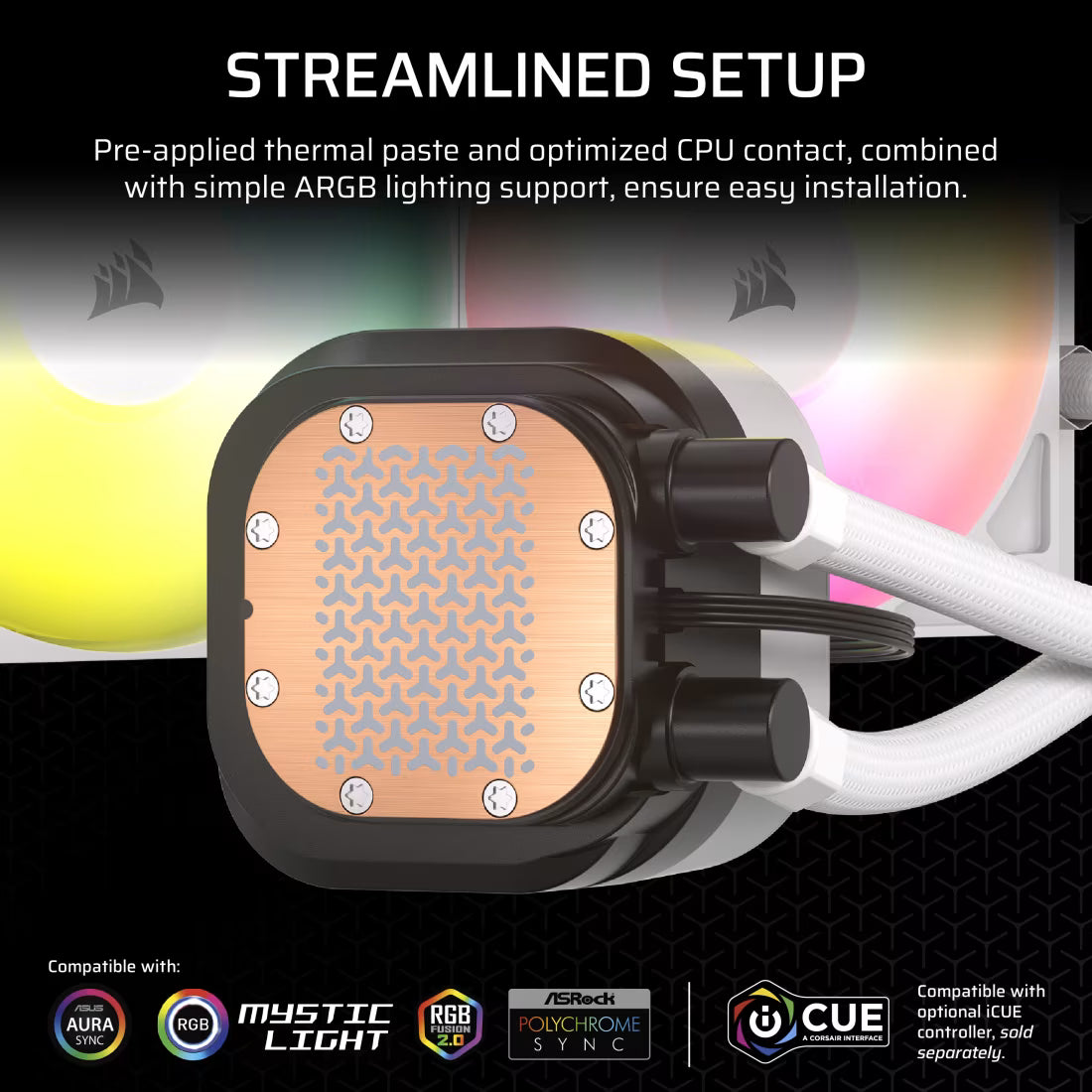 Corsair NAUTILUS 240 ARGB White 240mm Radiator AIO CPU Cooler Intel LGA - view 9