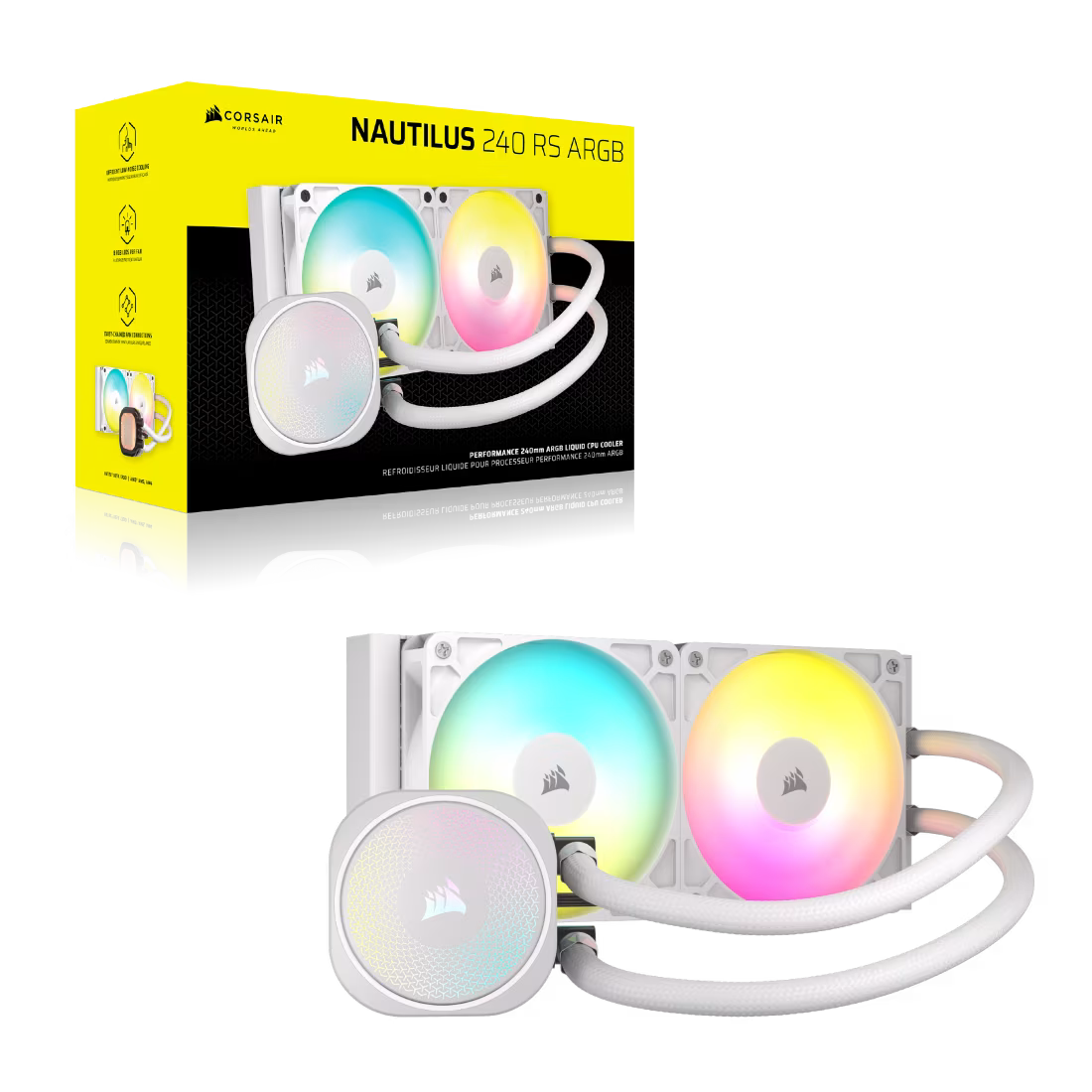 Corsair NAUTILUS 240 ARGB White 240mm Radiator AIO CPU Cooler Intel LGA - view 3