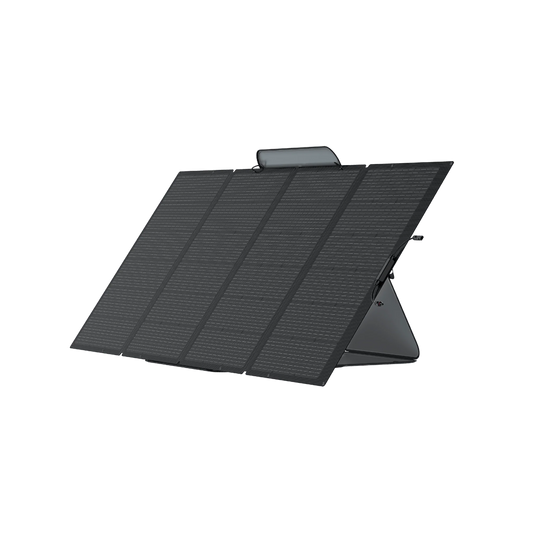 EcoFlow 400W foldable portable solar panel with adjustable kickstand for off-grid power generation