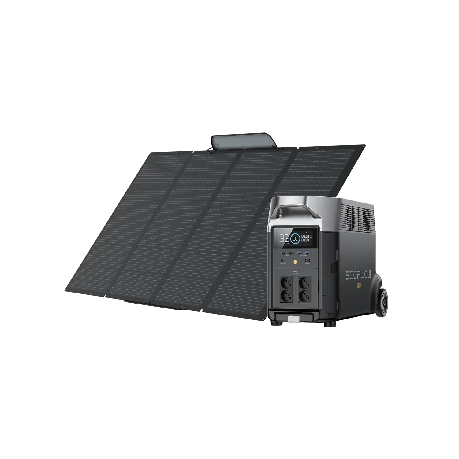 EcoFlow 400W foldable portable solar panel with adjustable kickstand for off-grid power generation