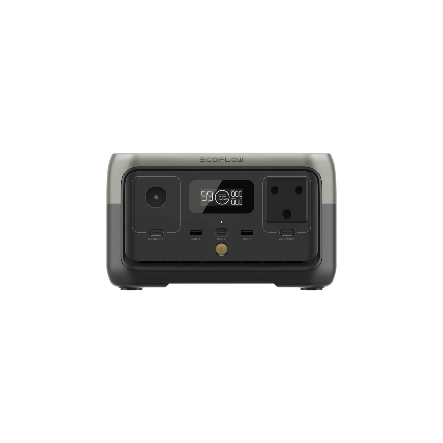 EcoFlow RIVER 2 Portable Power Station with 256Wh LFP battery, 300W AC output, solar input, USB-C/USB-A and 12V DC ports, SA socket
