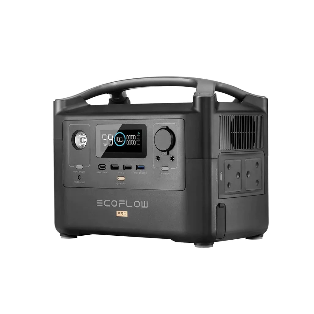 "EcoFlow RIVER PRO 720Wh Portable Power Station with 600W output and 200W solar input"