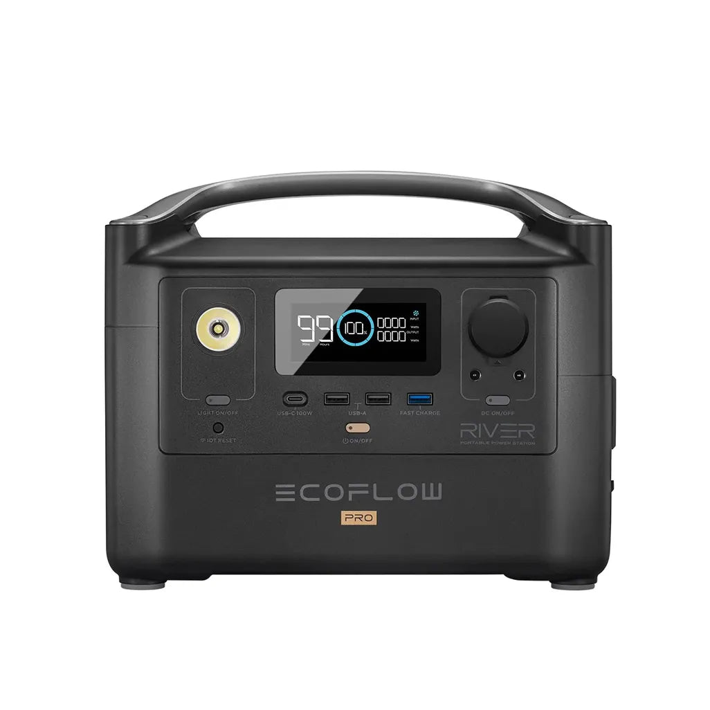 "EcoFlow RIVER PRO 720Wh Portable Power Station with 600W output and 200W solar input"