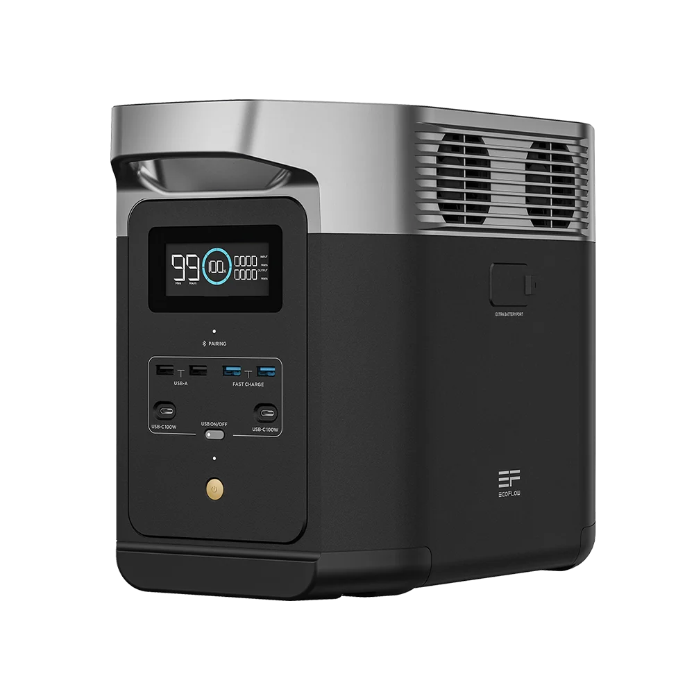 EcoFlow Delta 2 LiFePO4 portable power station 1024Wh 1800W AC output solar-ready