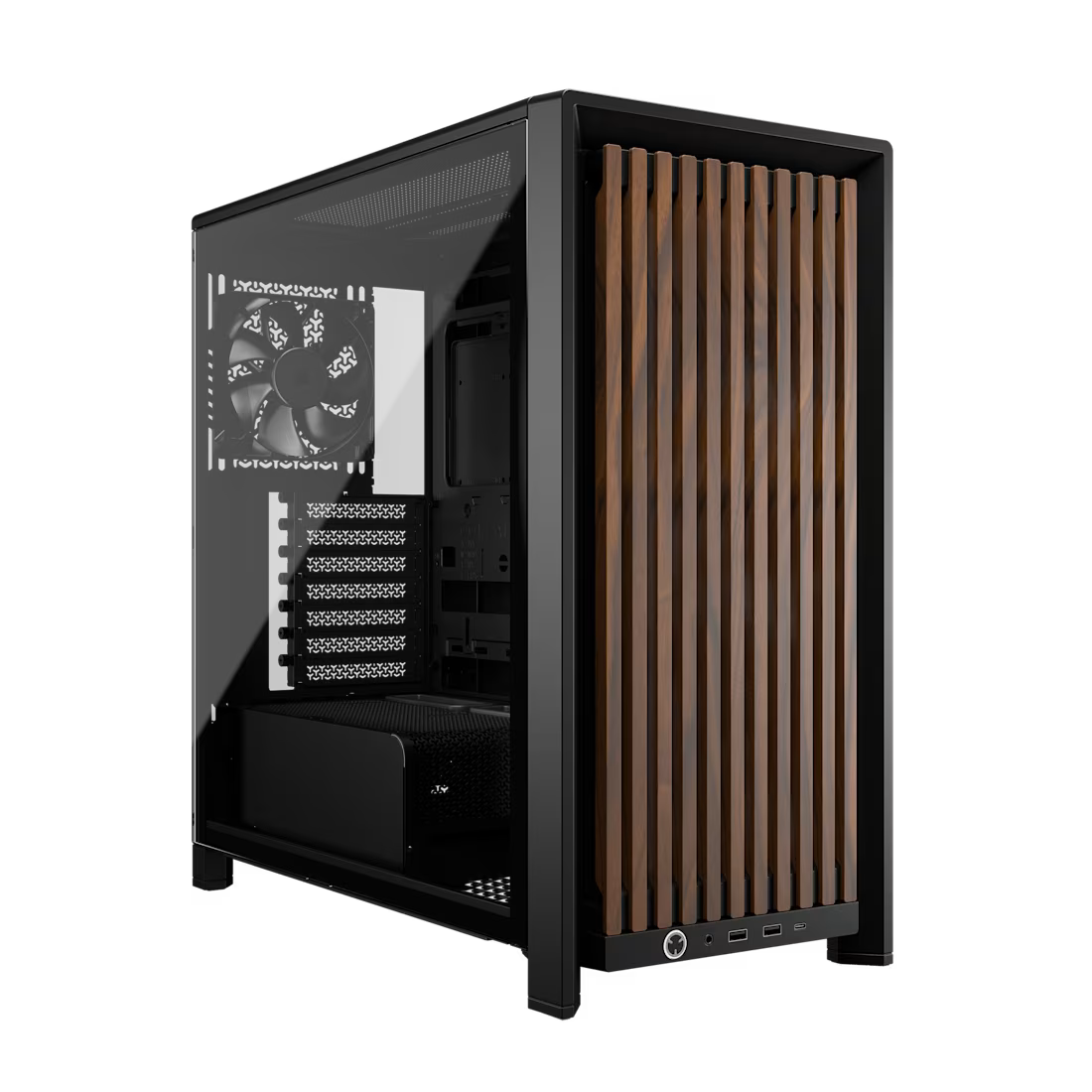 FRAME 4000D RS WOOD Modular High Airflow Mid-Tower Case 4x RS Fans Black - view 1