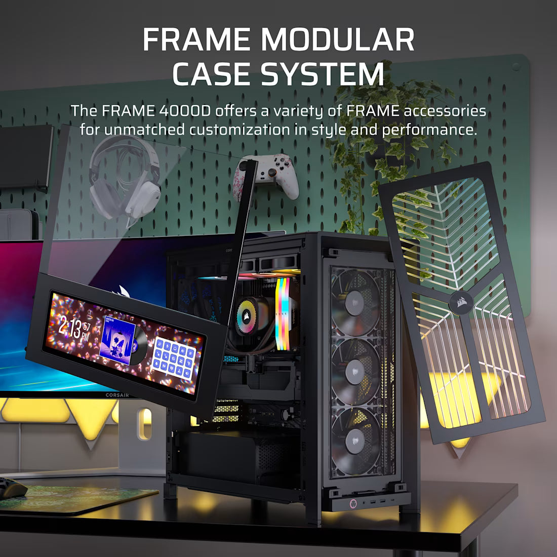 FRAME 4000D RS WOOD Modular High Airflow Mid-Tower Case 4x RS Fans Black - view 8