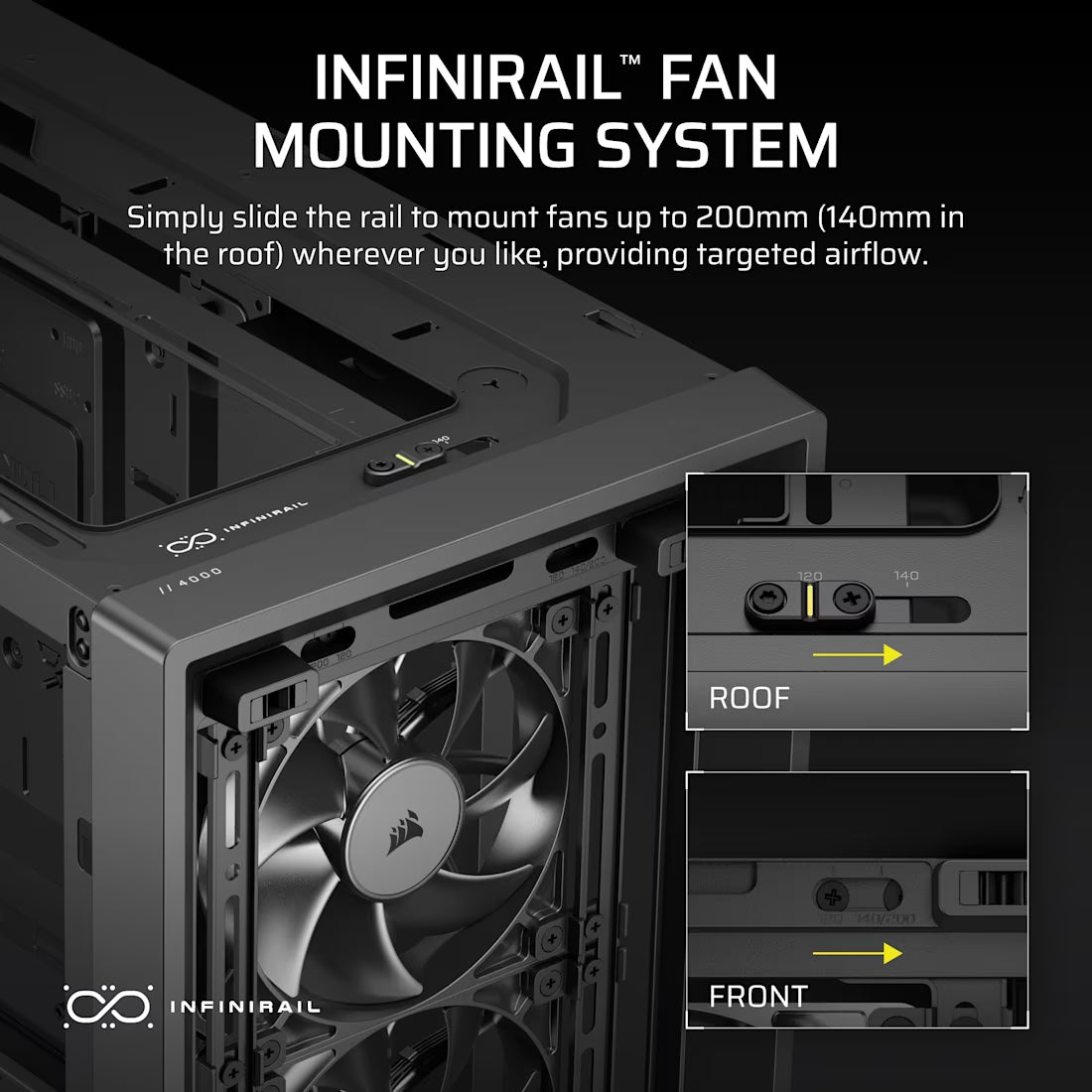 FRAME 4000D RS WOOD Modular High Airflow Mid-Tower Case 4x RS Fans Black - view 6