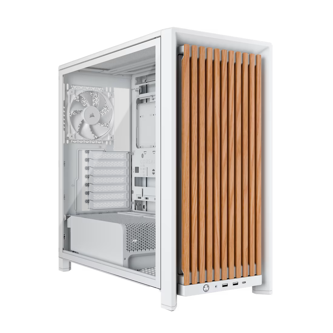 FRAME 4000D RS WOOD Modular High Airflow Mid-Tower Case 4x RS Fans White - view 1