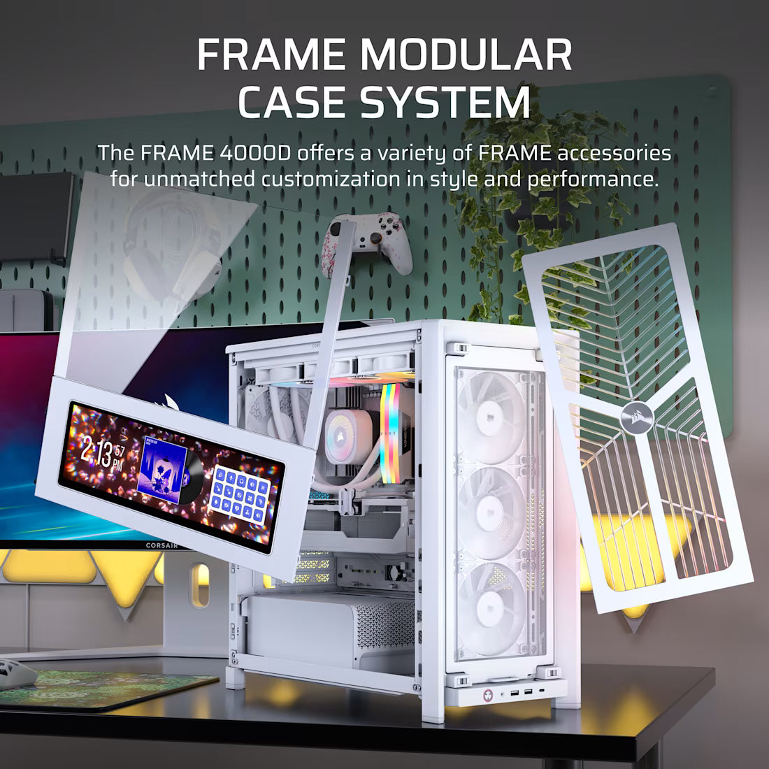 FRAME 4000D RS WOOD Modular High Airflow Mid-Tower Case 4x RS Fans White - view 6