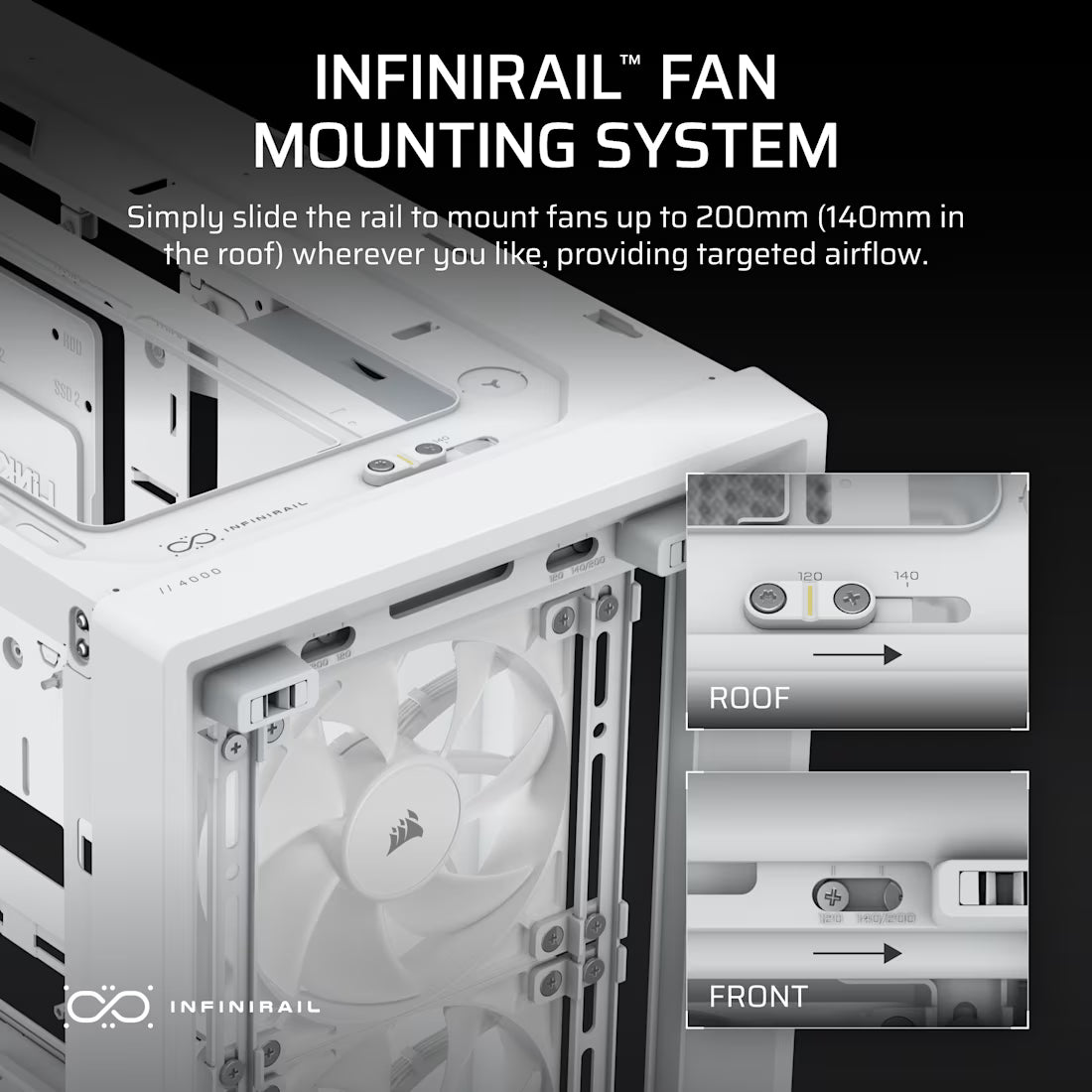 FRAME 4000D RS WOOD Modular High Airflow Mid-Tower Case 4x RS Fans White - view 8