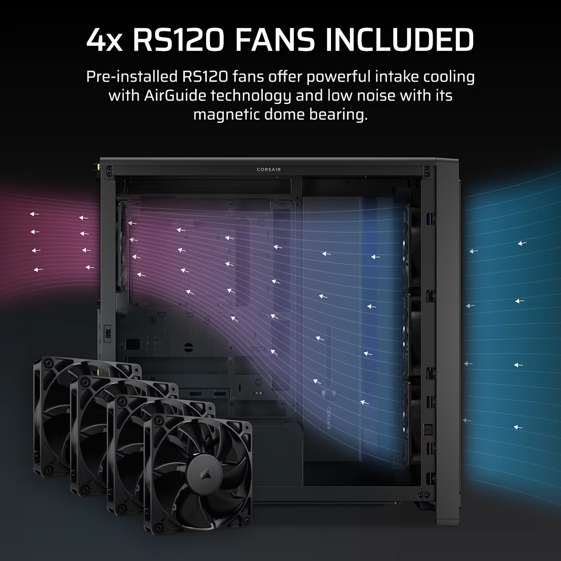 FRAME 4000X RS Mid-Tower Case 4x RS Fans Black - view 7