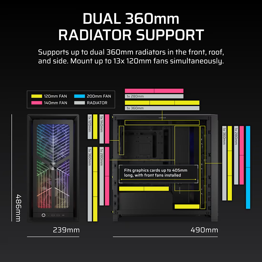 FRAME 4000X RS Mid-Tower Case 4x RS Fans Black - view 5