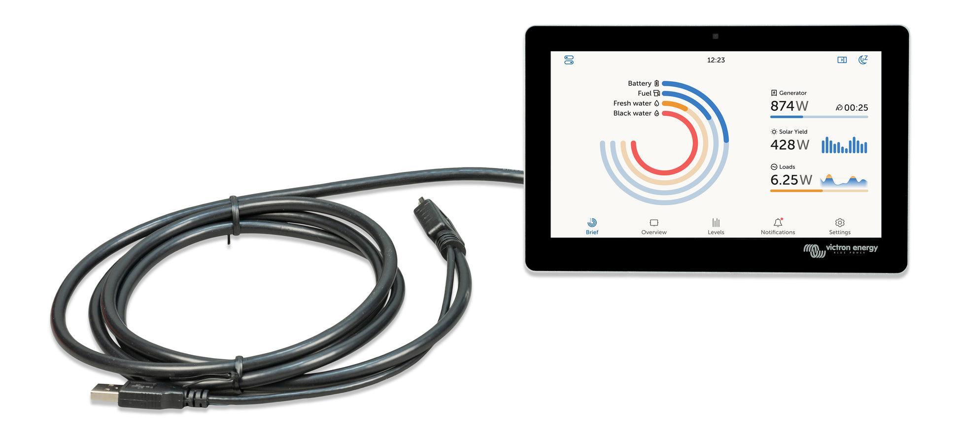 Victron GX Touch 70 7 inch touchscreen display accessory for Cerbo GX and Cerbo-S GX solar energy monitoring system