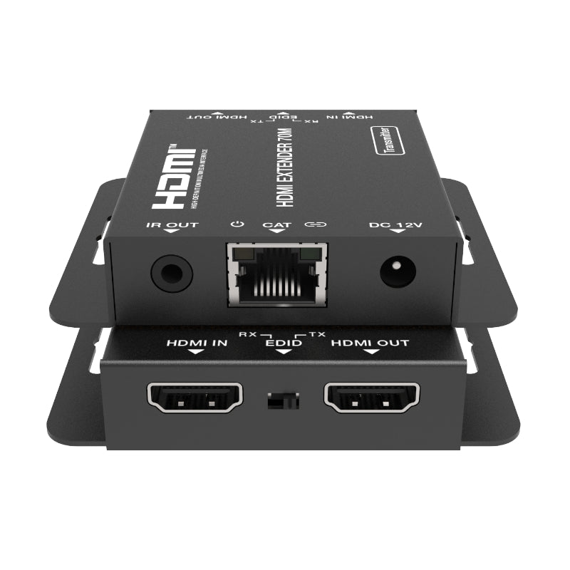 HDCVT HDMI Extender Kit up to 70 meters over CAT5E cable for HD video and audio transmission in home, office, and commercial setups