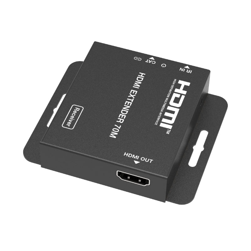 HDCVT HDMI Extender Kit up to 70 meters over CAT5E cable for HD video and audio transmission in home, office, and commercial setups