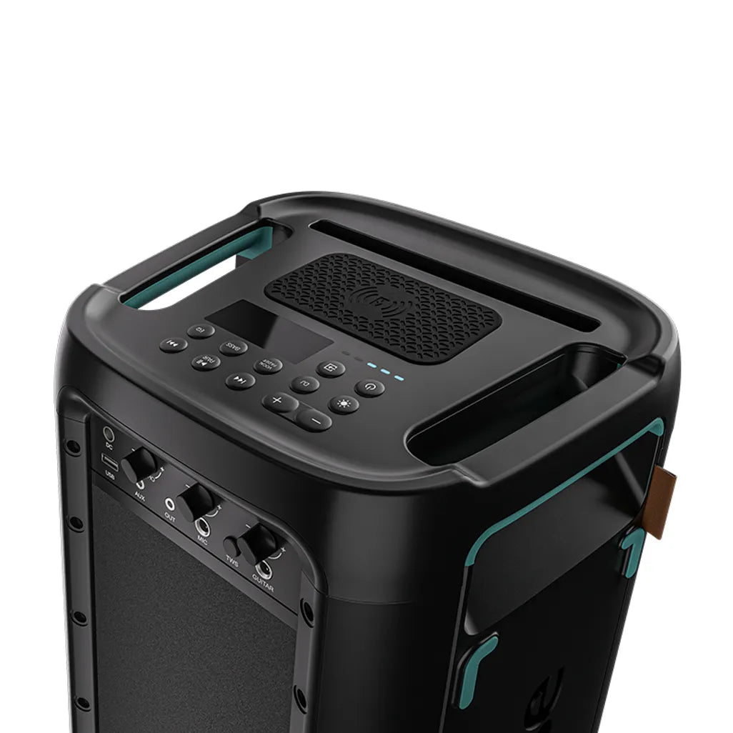 Hisense HP100 300W portable party speaker Bluetooth 5.0 15-hour battery LED lights karaoke ready
