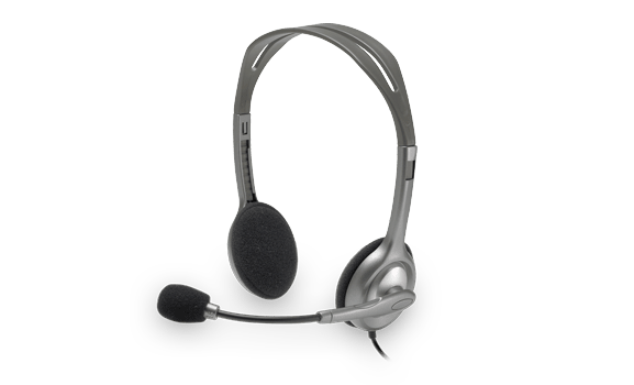 Logitech H111 Headset in black with over-ear cushions and built-in noise-cancelling microphone