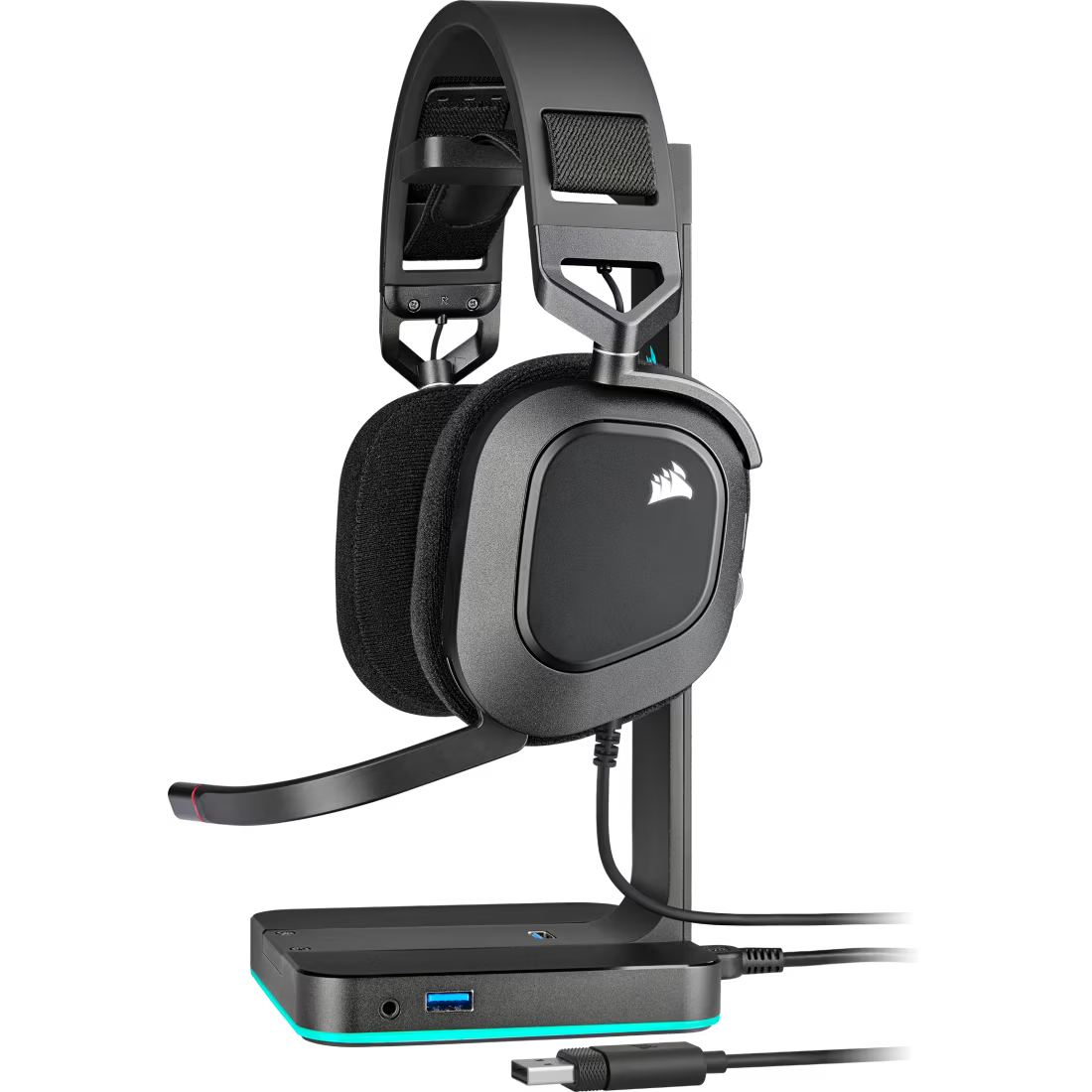 HS80 RGB USB Gaming Headset with 7.1 Surround Sound Carbon - view 3