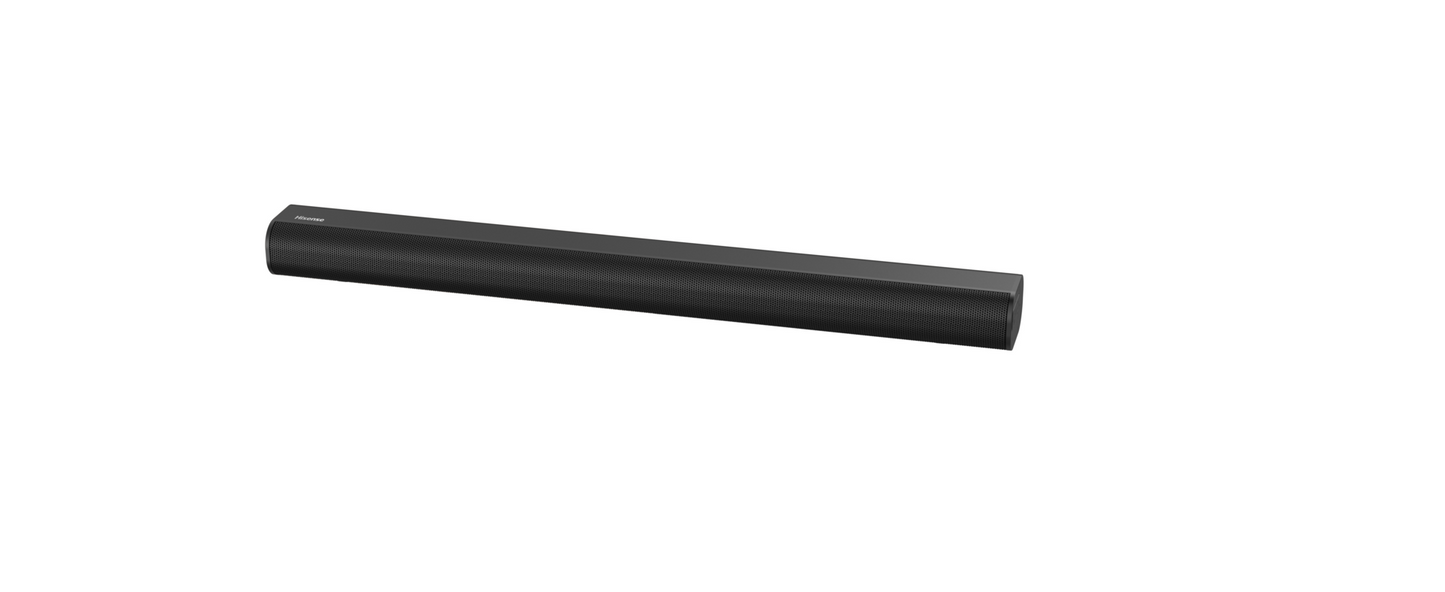 “Hisense HS1800 2.1Ch 140W soundbar with wireless subwoofer, HDMI ARC, Bluetooth and USB connectivity.”