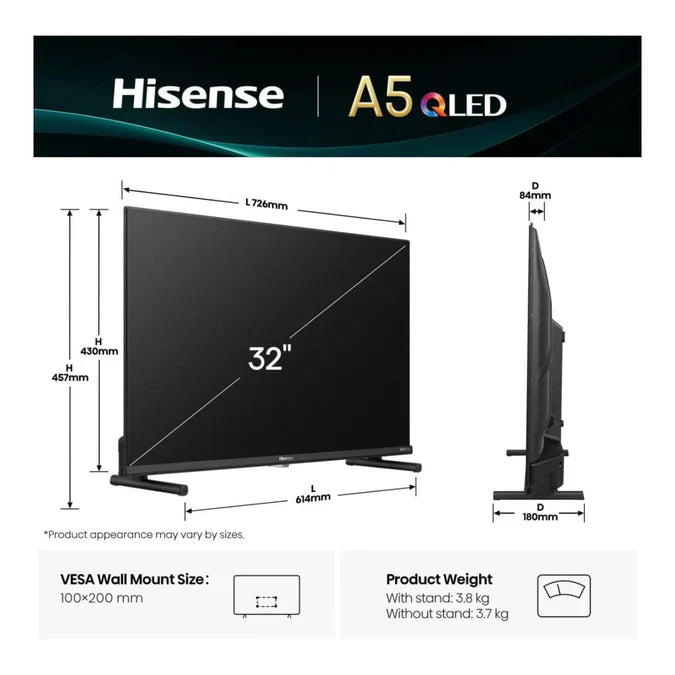 Hisense LEDN32A4Q 32 inch Full HD 60Hz Smart TV with Game Mode and Dolby Audio