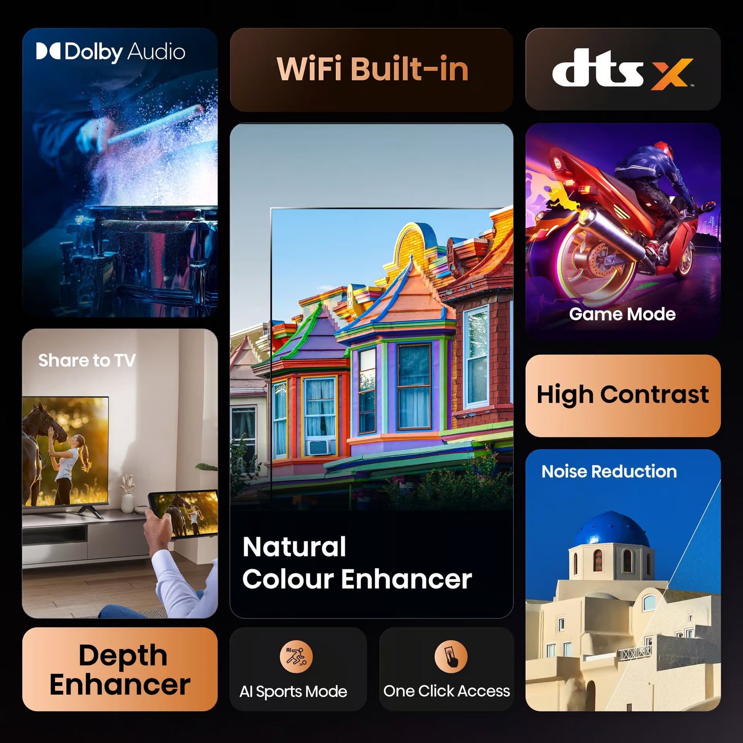 Hisense LEDN40A4Q 40 inch Full HD 60Hz Smart TV with Game Mode and Dolby Audio