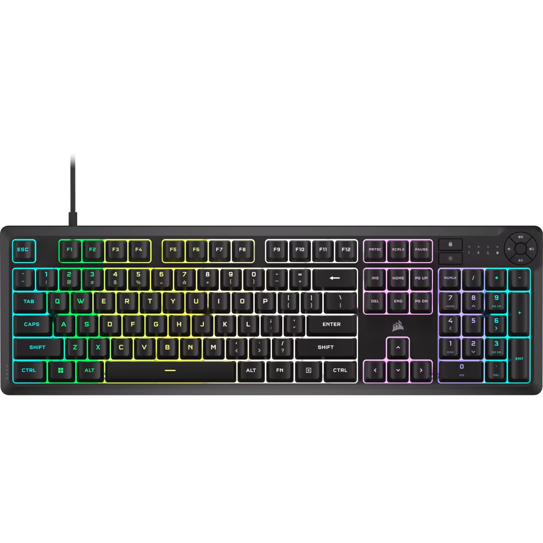Corsair K55 CORE RGB gaming keyboard black wired keyboard with customizable RGB lighting