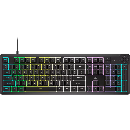 Corsair K55 CORE RGB gaming keyboard black wired keyboard with customizable RGB lighting