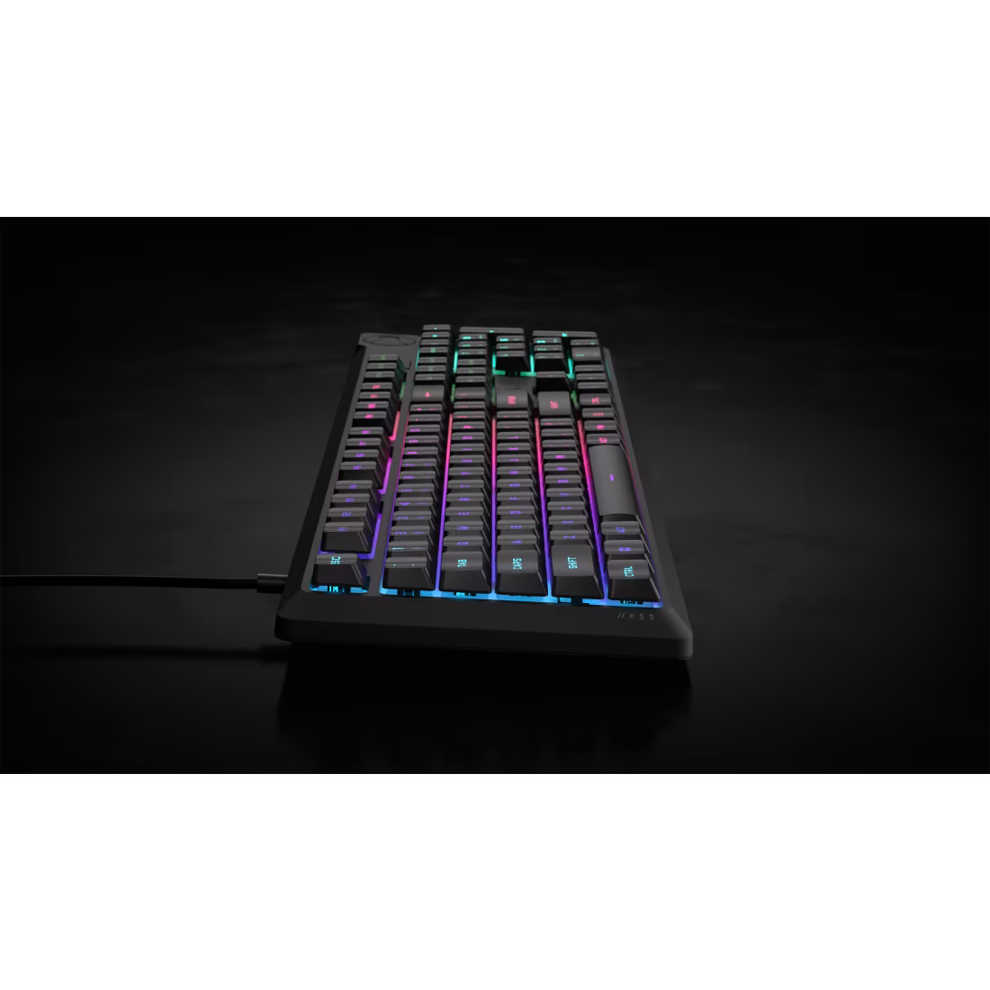 Corsair K55 CORE RGB gaming keyboard black wired keyboard with customizable RGB lighting