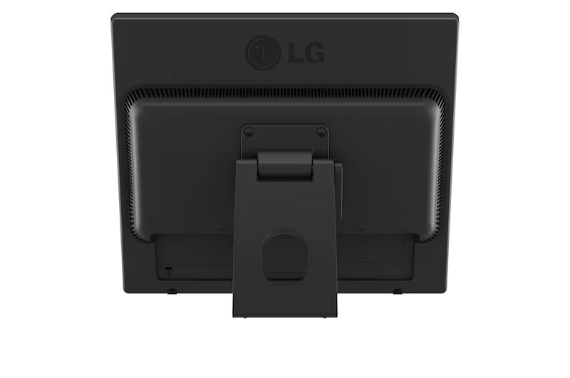 Rear view of LG 17BR30T Touch Screen Monitor showing VGA and DVI/HDMI connectivity ports