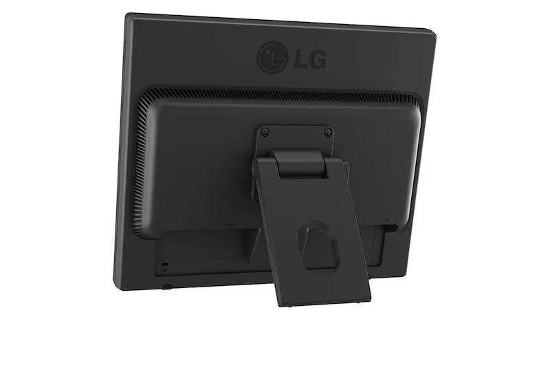 Rear view of LG 17BR30T Touch Screen Monitor showing VGA and DVI/HDMI connectivity ports