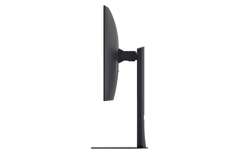 Side profile of LG 32GS95UV-B 32" UltraGear OLED Gaming Monitor showing slim design and adjustable stand